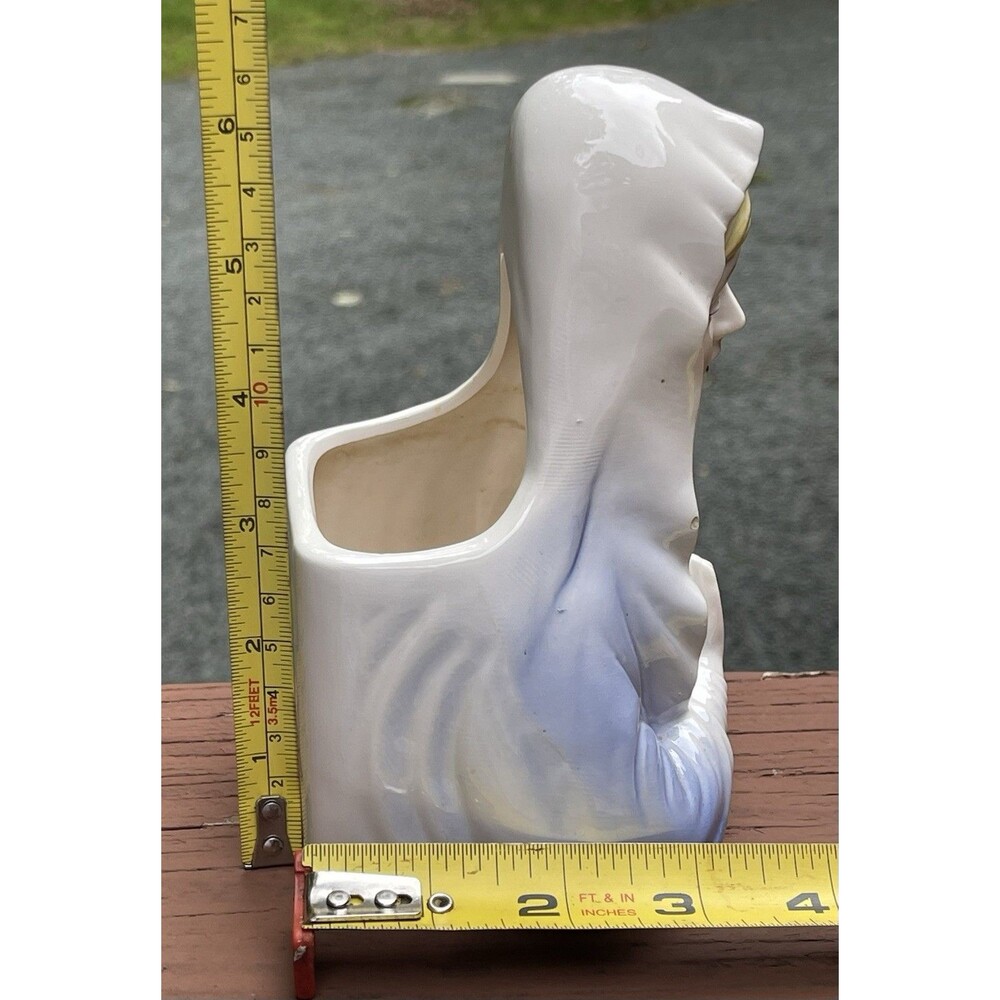 VTG Relpo Blessed Virgin Mary Ceramic Bust Planter 677 Madonna Japan 1950s - Picture 6 of 12